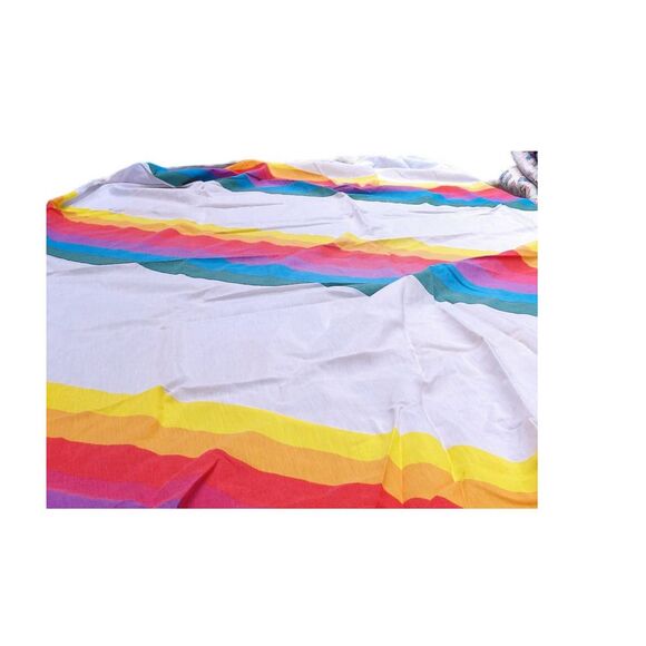 Vintage Thomaston Mills Rainbow Twin Sheet 3 Piece Set READ - Picture 11 of 12